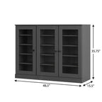 Gray 30 Solid WoodShoe Storage Cabinet