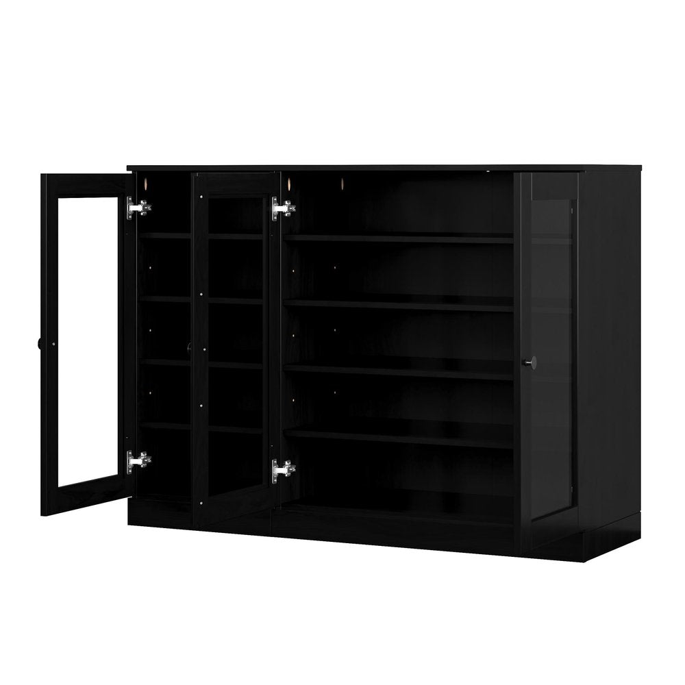 Black 30 Solid WoodShoe Storage Cabinet