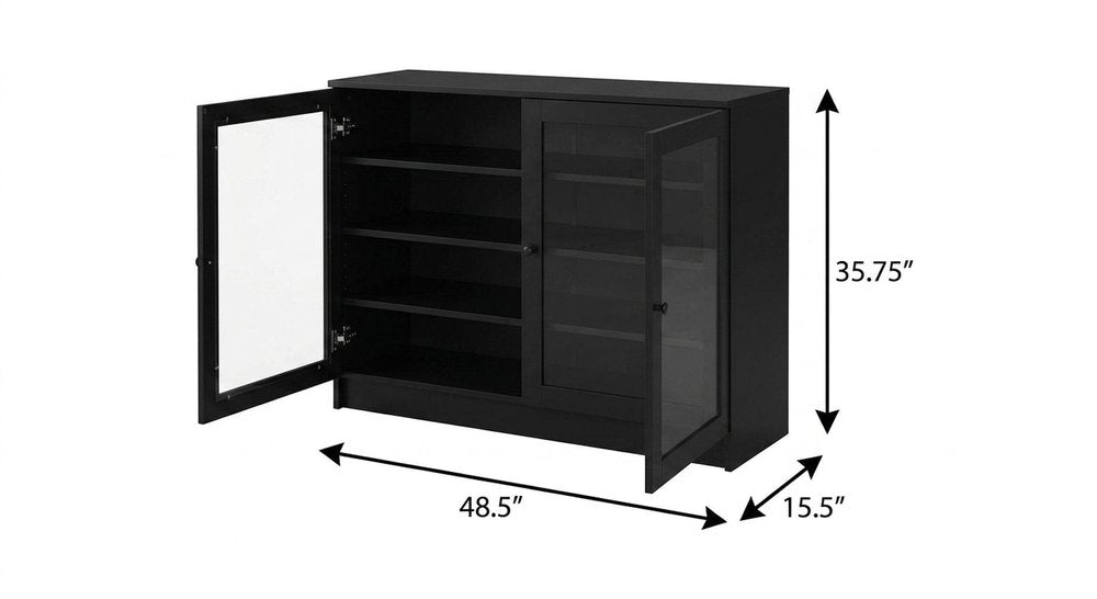Black 30 Solid WoodShoe Storage Cabinet