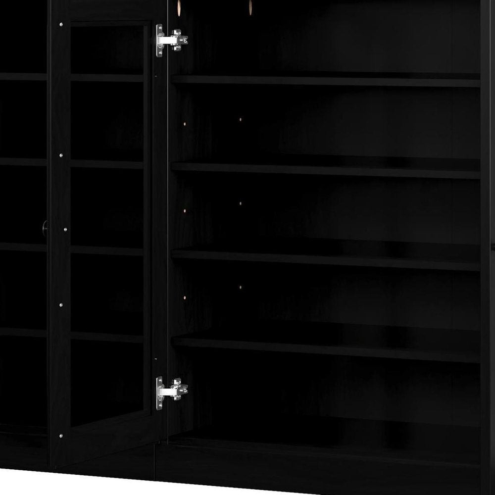 Black 30 Solid WoodShoe Storage Cabinet