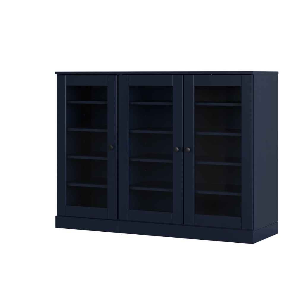 Navy Blue 30 Solid WoodShoe Storage Cabinet