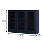 Navy Blue 30 Solid WoodShoe Storage Cabinet