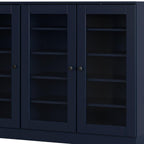 Navy Blue 30 Solid WoodShoe Storage Cabinet