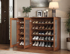 Coffee 30 Solid WoodShoe Storage Cabinet