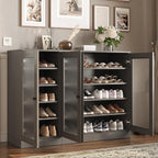 Gray 30 Solid WoodShoe Storage Cabinet