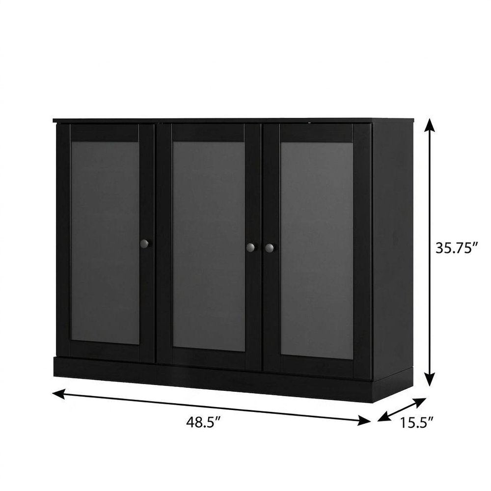 Black 30 Solid WoodShoe Storage Cabinet
