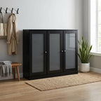 Black 30 Solid WoodShoe Storage Cabinet