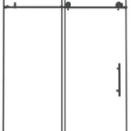 76" X 48" Aluminum and Tempered Glass Shower Door