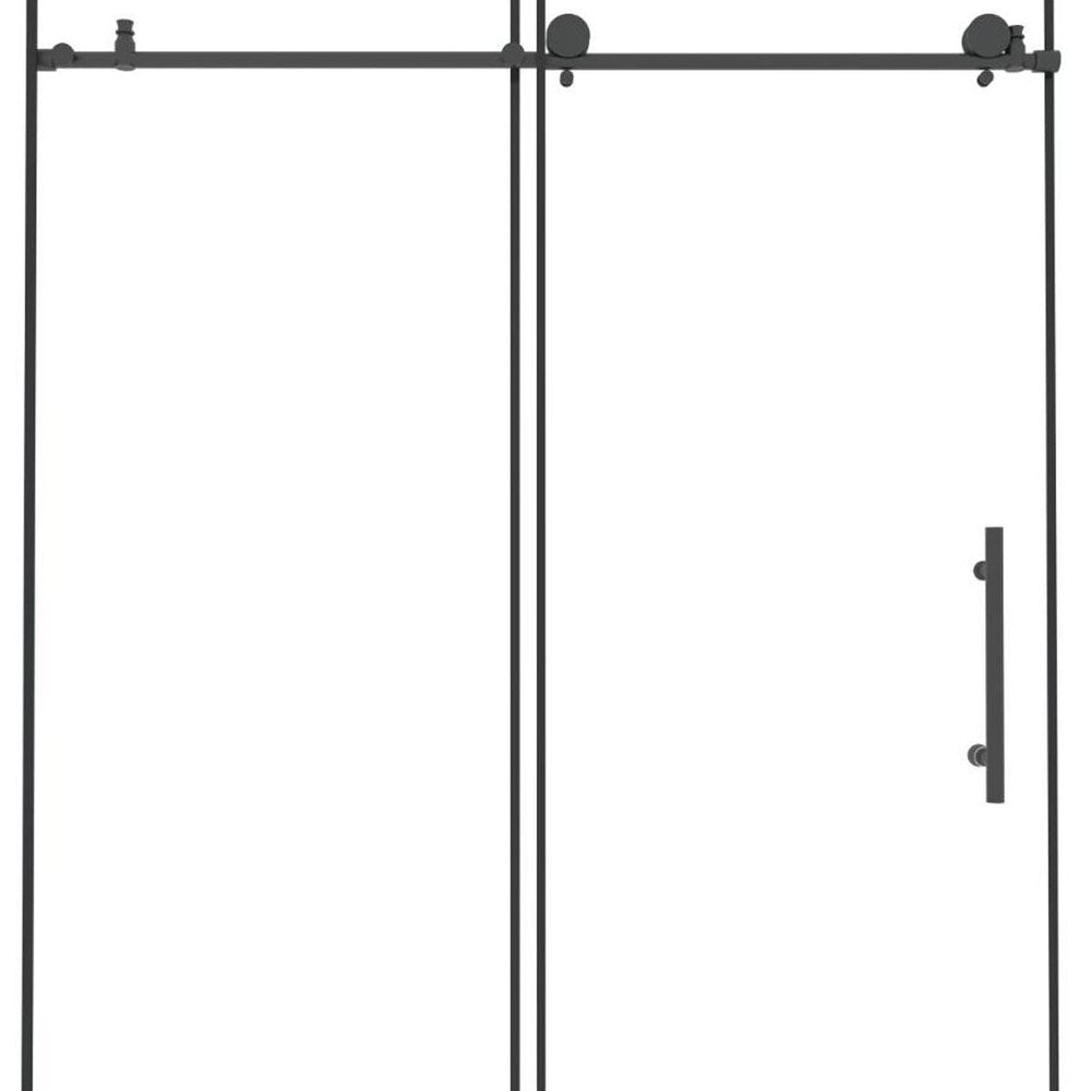 76" X 48" Aluminum and Tempered Glass Shower Door