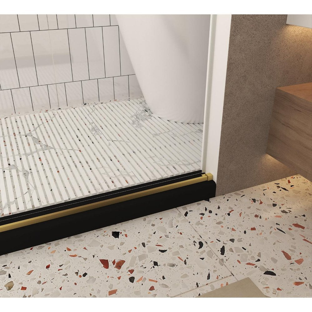 76" X 48" Aluminum And Tempered Glass Shower Door
