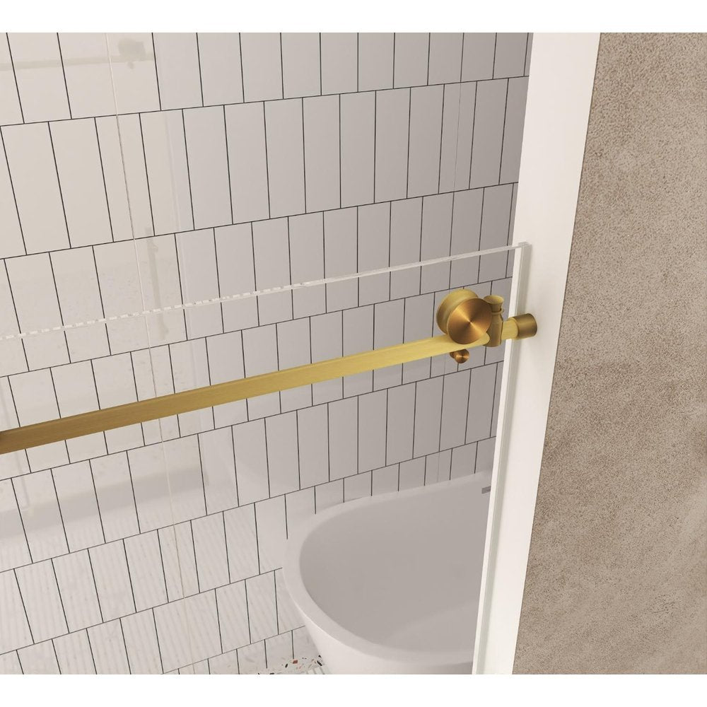 76" X 48" Aluminum And Tempered Glass Shower Door