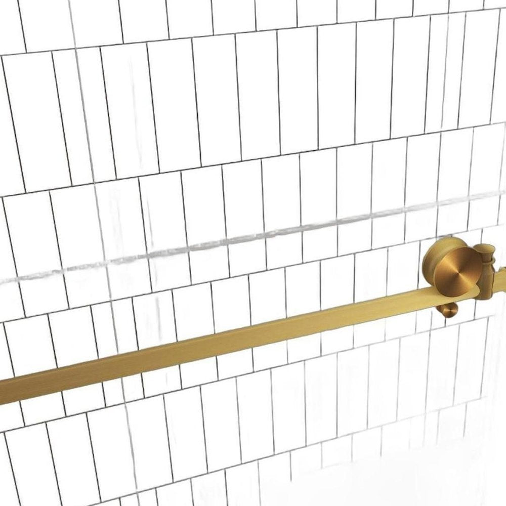 76" X 48" Aluminum And Tempered Glass Shower Door