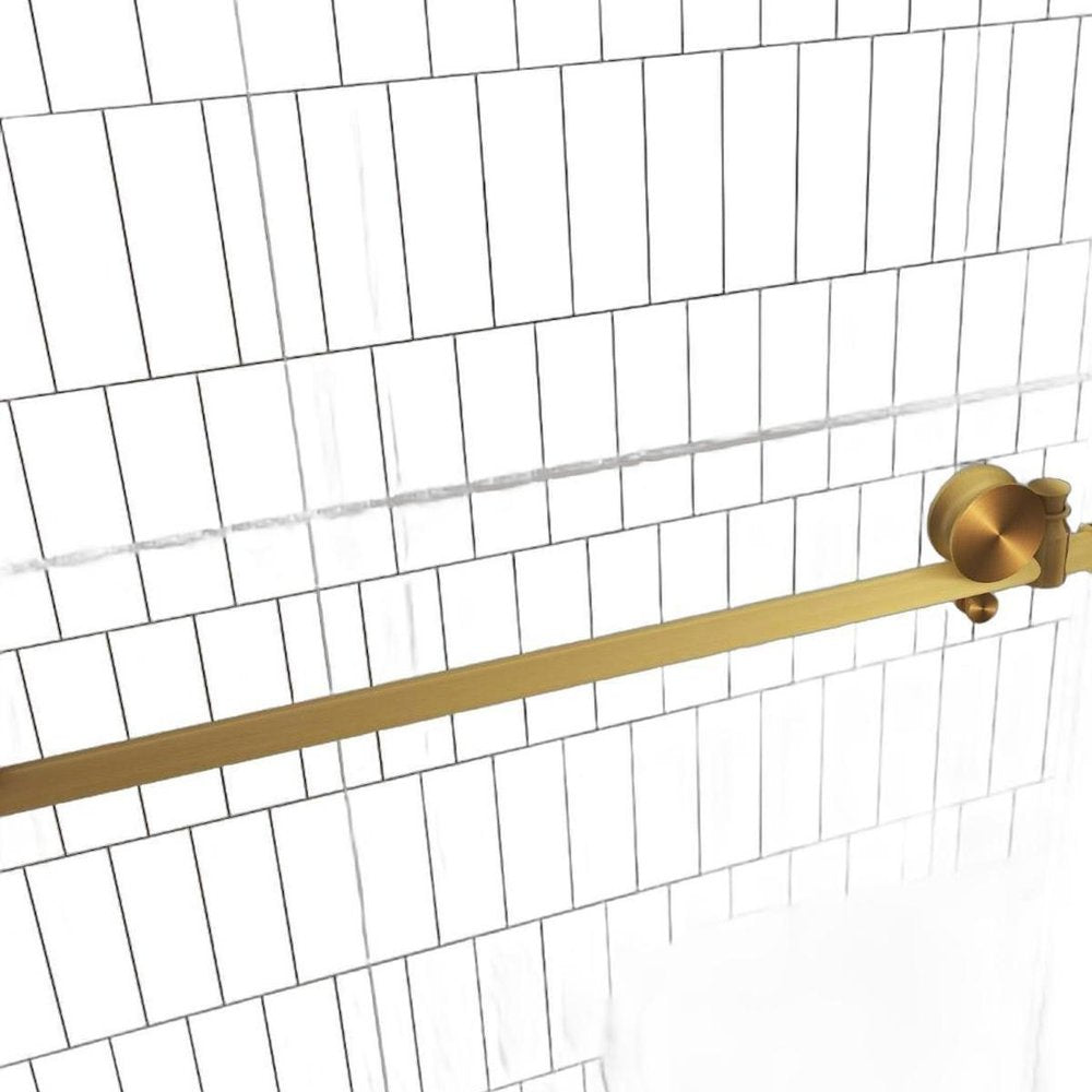 76" X 48" Aluminum And Tempered Glass Shower Door