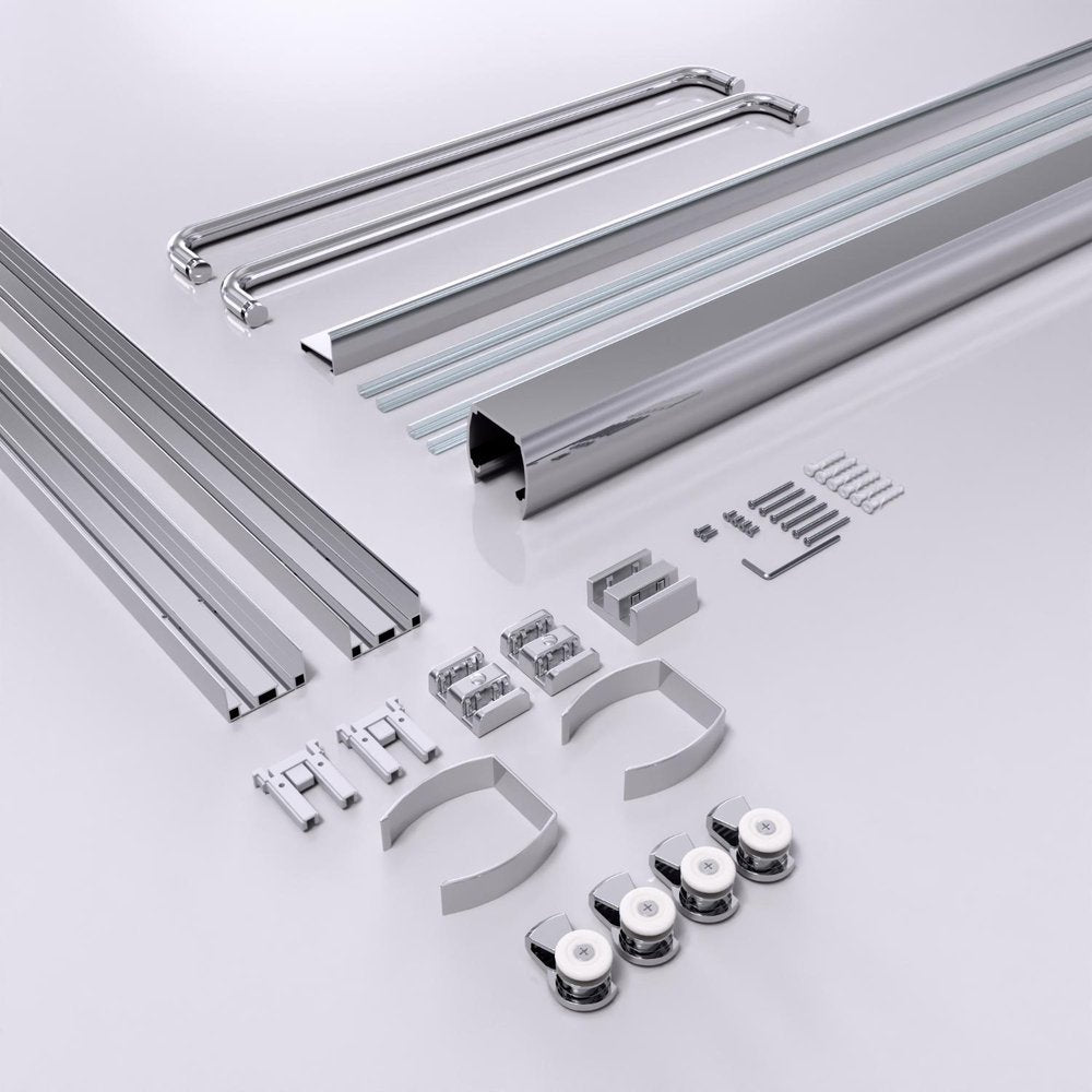 72" X 48" Aluminum and Tempered Glass Shower Door