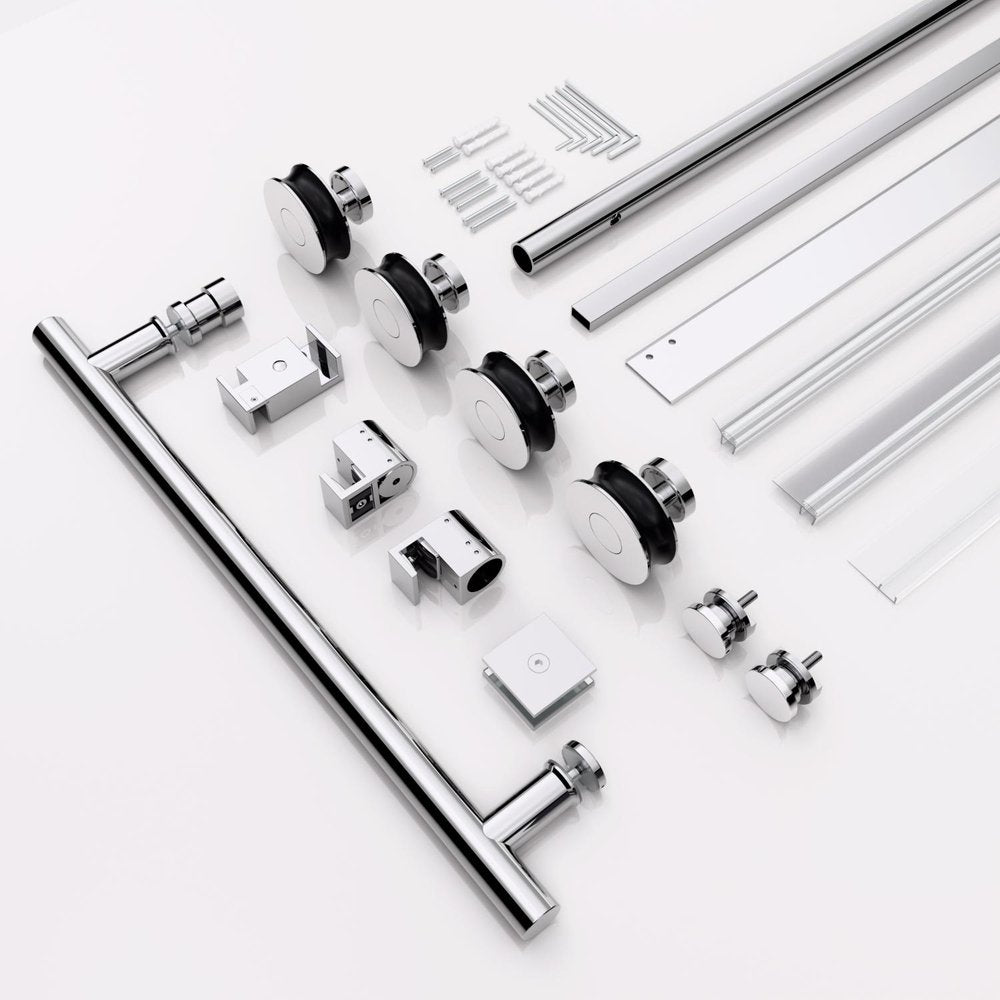 76" X 48" Tempered Glass Shower Door