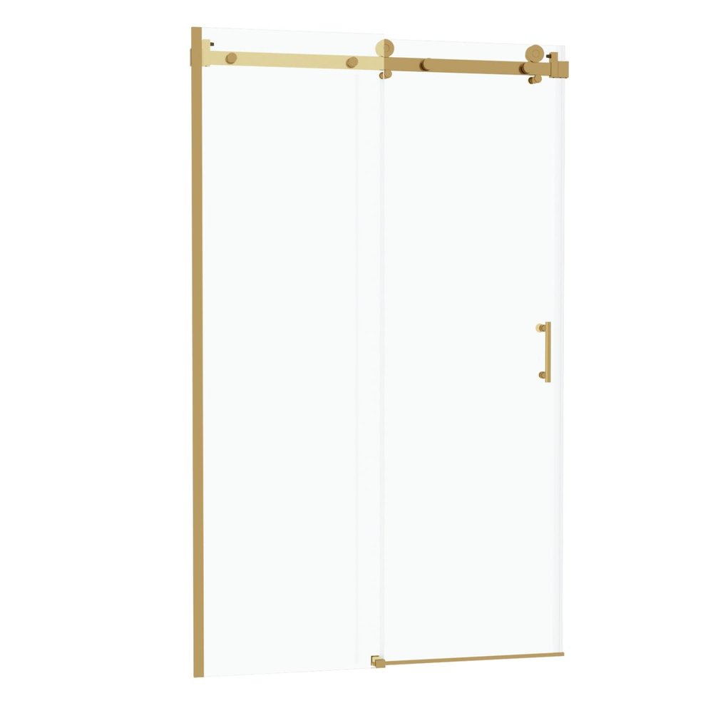 76" X 48" Aluminum And Tempered Glass Shower Door