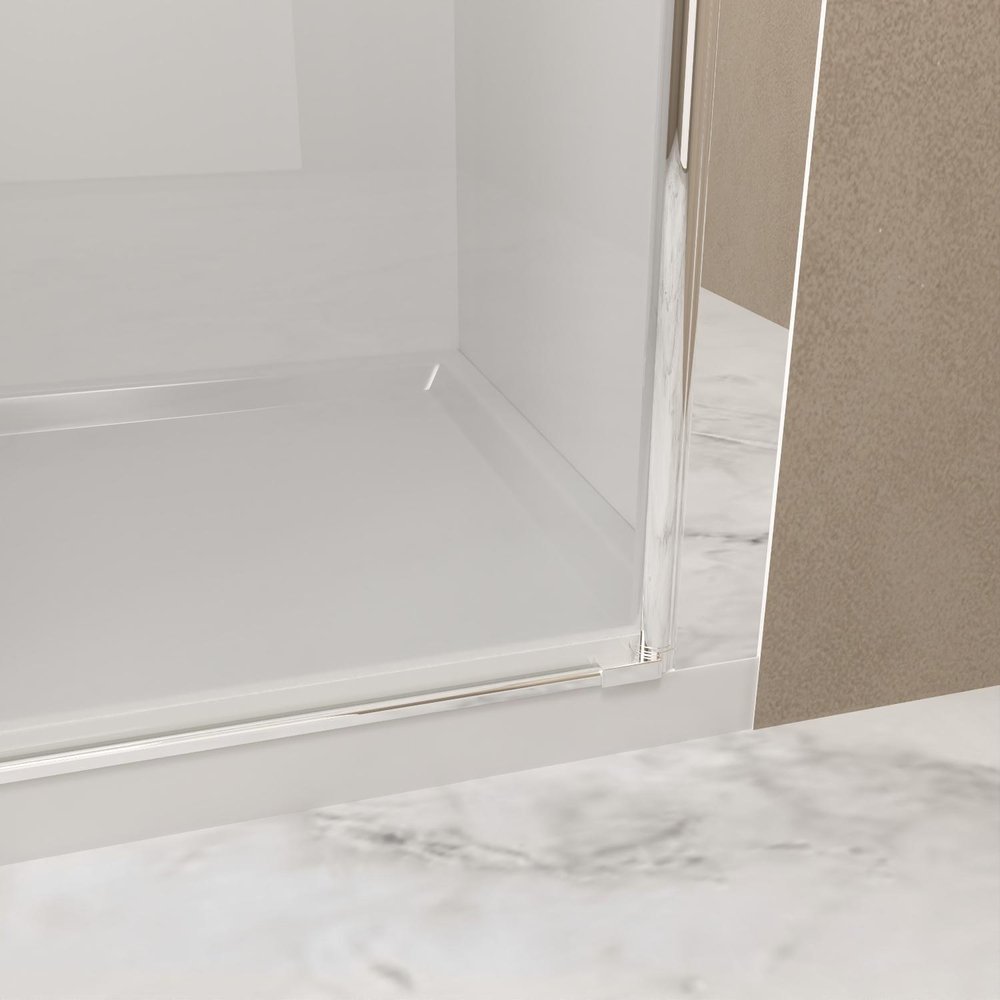 72" X 30" Aluminum And Tempered Glass Shower Door