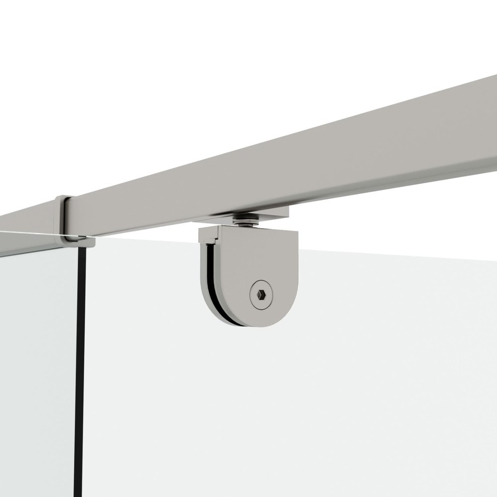 71" X 56" Metal And Tempered Glass Shower Door