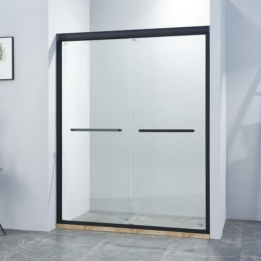 75" X 60" Aluminum And Tempered Glass Shower Door