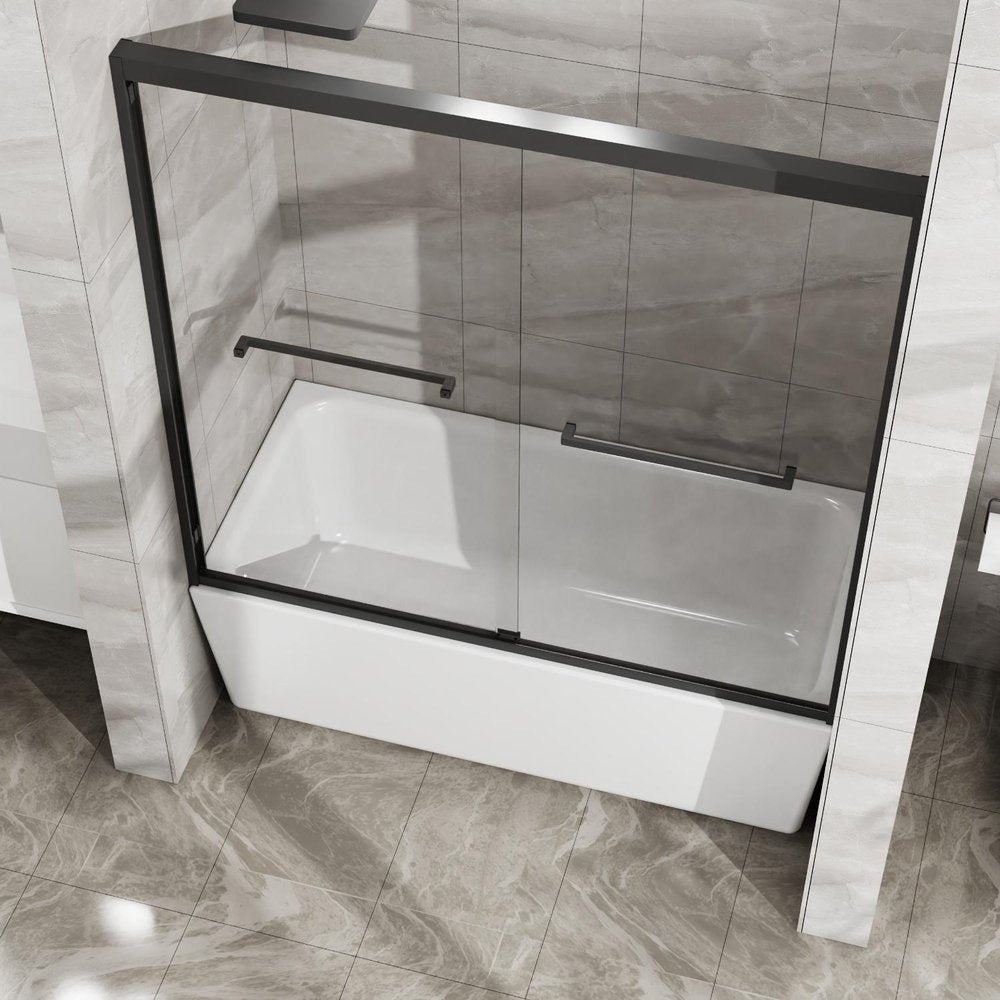 58" X 60" Aluminum And Tempered Glass Tub Door