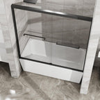 58" X 60" Aluminum And Tempered Glass Tub Door