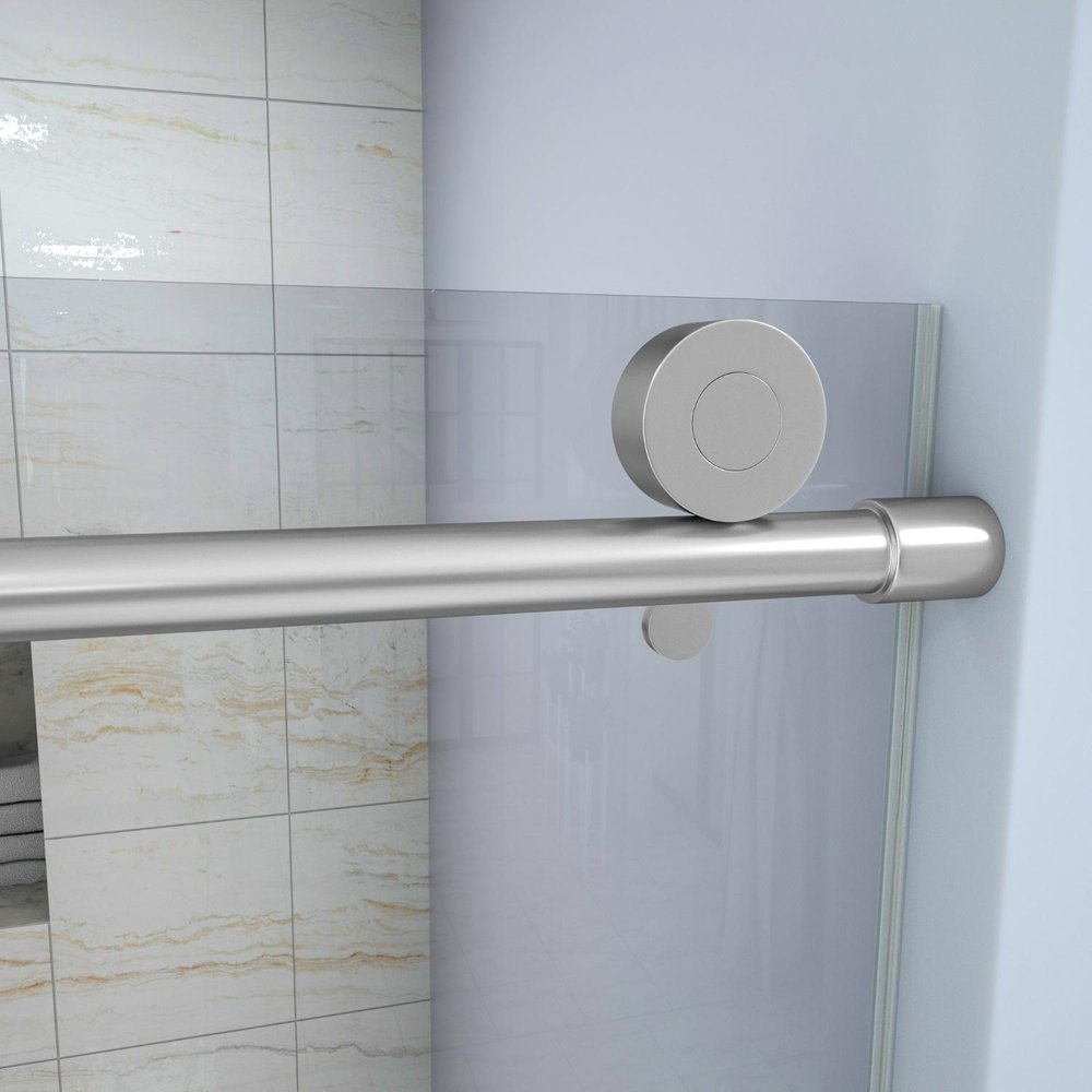 76" X 48" Aluminum And Tempered Glass Shower Door
