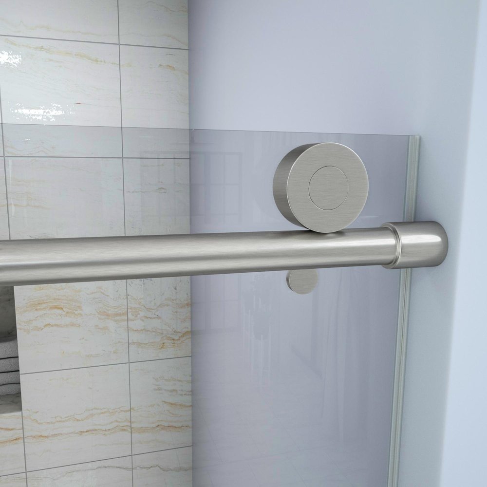 76" X 48" Aluminum And Tempered Glass Shower Door