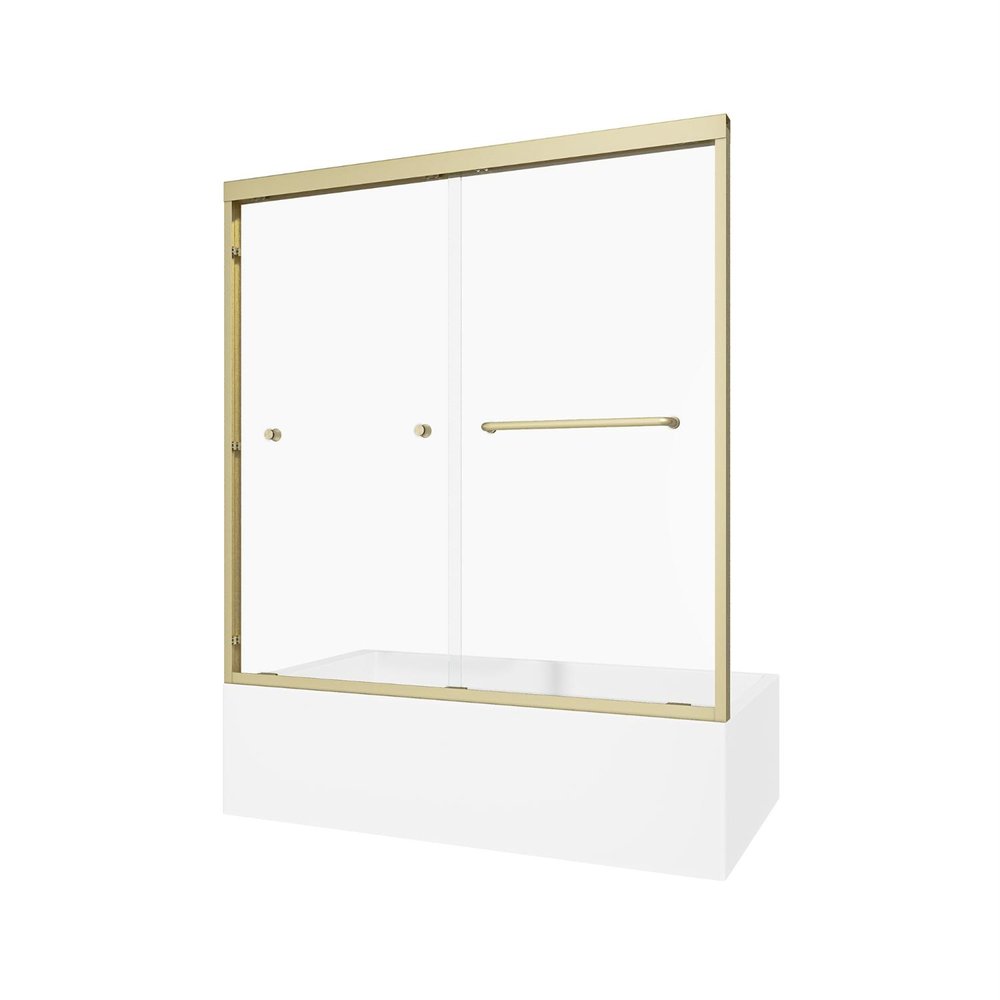 60" X 60" Aluminum And Tempered Glass Tub Door