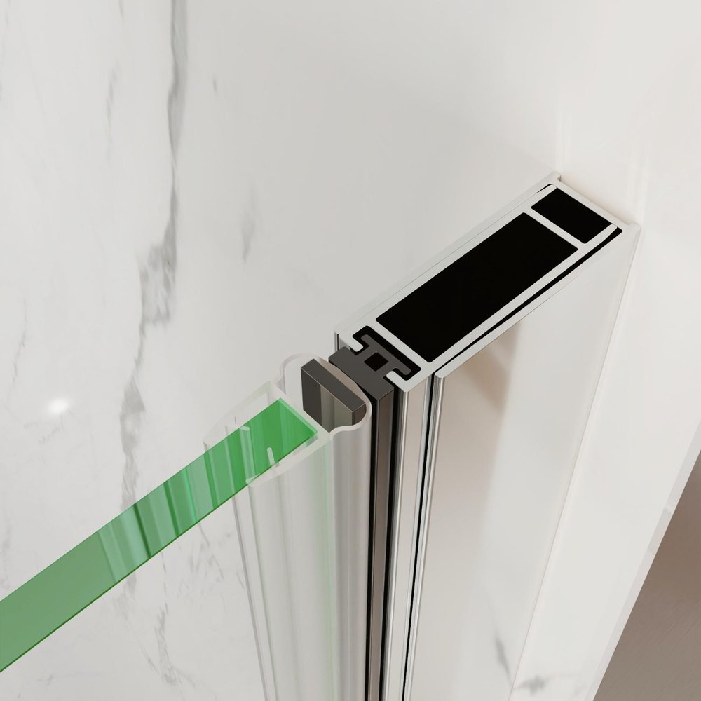 72" X 34" Aluminum And Tempered Glass Shower Door