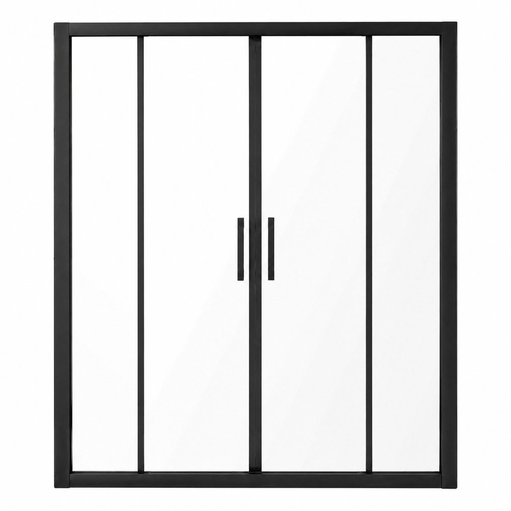 72" X 60" Aluminum And Tempered Glass Shower Door