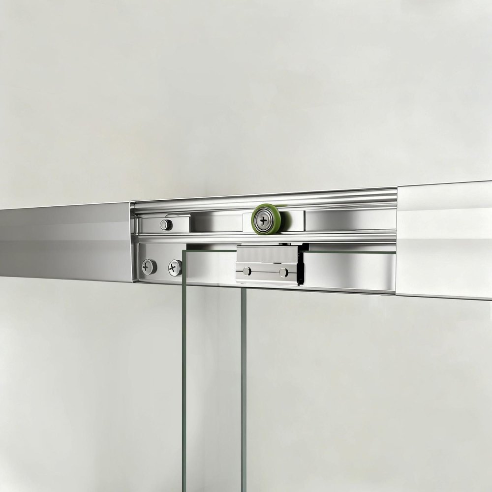 72" X 48" Aluminum And Tempered Glass Shower Door