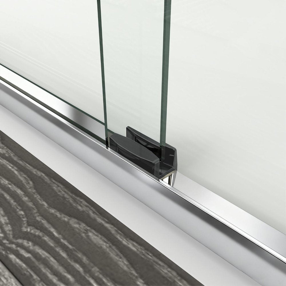 72" X 48" Aluminum And Tempered Glass Shower Door