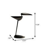 17" Black Two Light Swing Arm Bird Desk Lamp