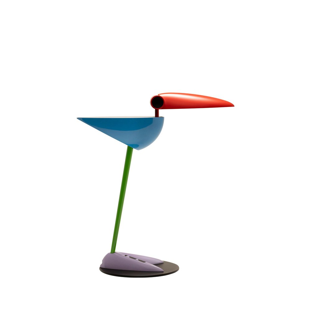 17" Black Two Light Swing Arm Bird Desk Lamp