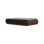 36" Chestnut Solid Wood Floating Wall Mount Console Table With Shelf