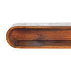 36" Chestnut Solid Wood Floating Wall Mount Console Table With Shelf