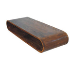 36" Chestnut Solid Wood Floating Wall Mount Console Table With Shelf