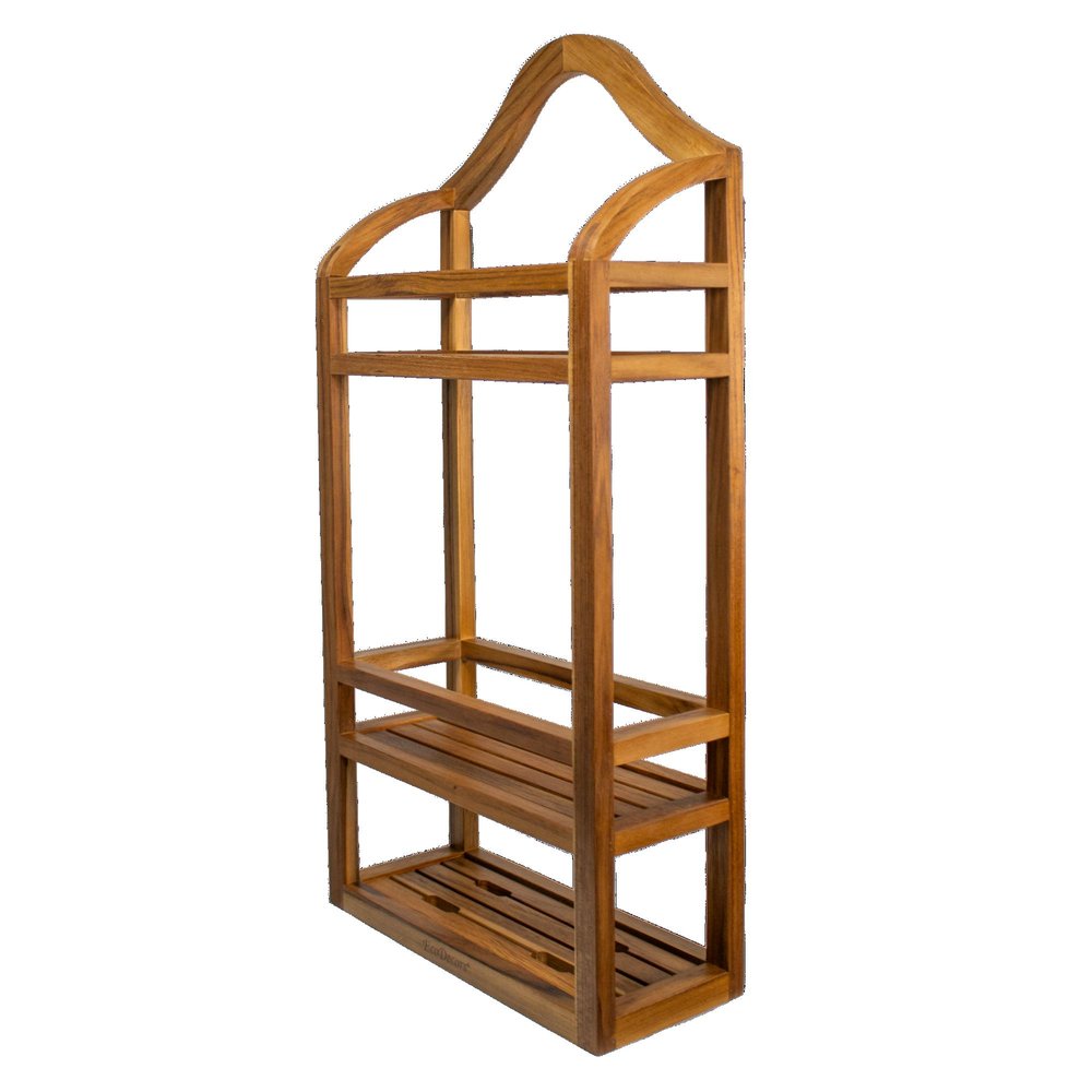 12" Natural Solid Wood Wall Mounted Bathroom Shelves