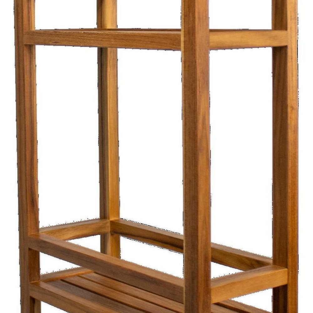 12" Natural Solid Wood Wall Mounted Bathroom Shelves