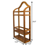 12" Natural Solid Wood Wall Mounted Bathroom Shelves