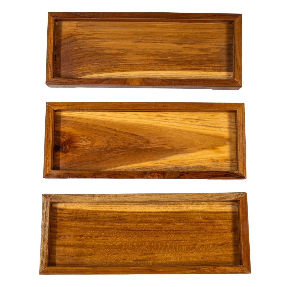 13" Natural Solid Wood Bathroom Storage Furniture Set