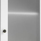 17" White Solid Wood Glass Panel Inlay Double Door Linen Cabinet