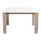 48" White Sintered Stone And Aluminum Square Dining Table
