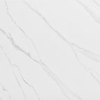 48" White Sintered Stone And Aluminum Square Dining Table
