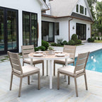 Set of Two Gray And Natural Slipcovered Olefin And Aluminum Slat Back Dining Side Chairs