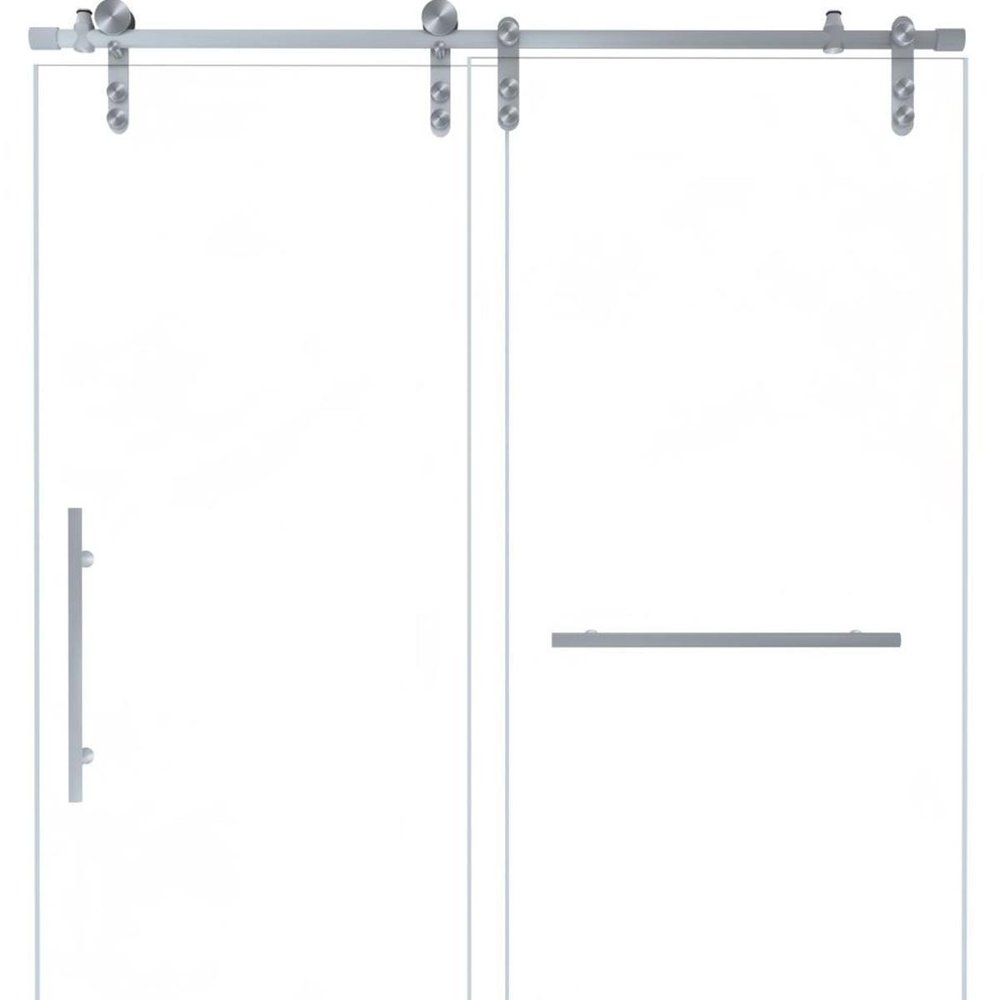 76" X 48" Tempered Glass Shower Door