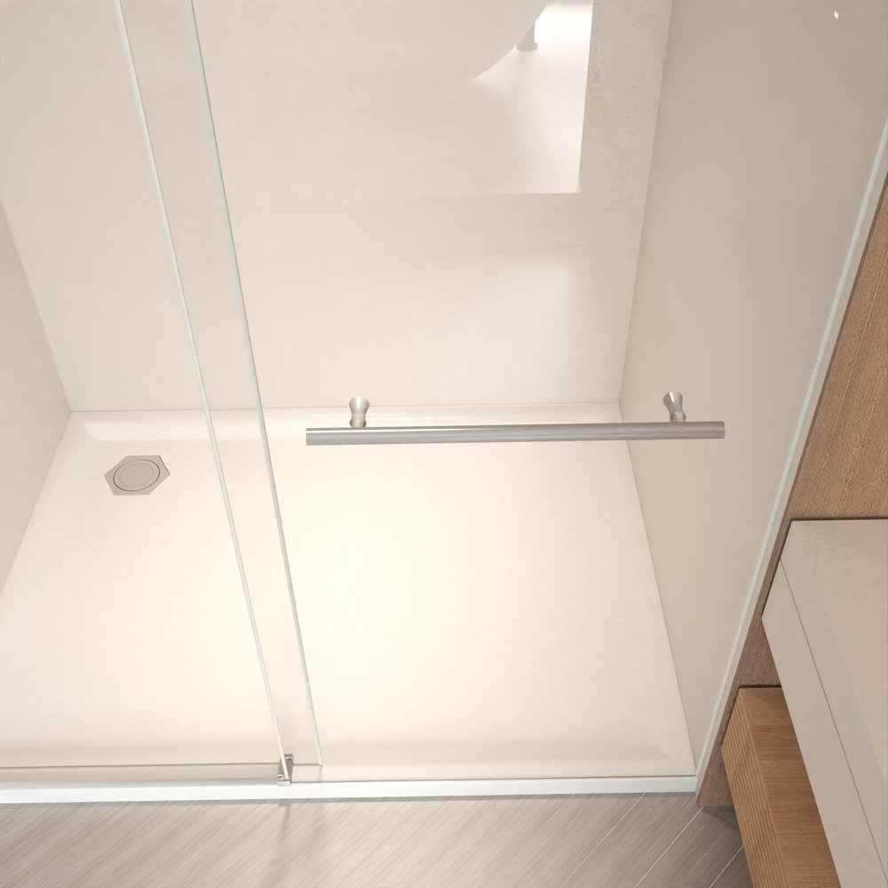 76" X 48" Tempered Glass Shower Door