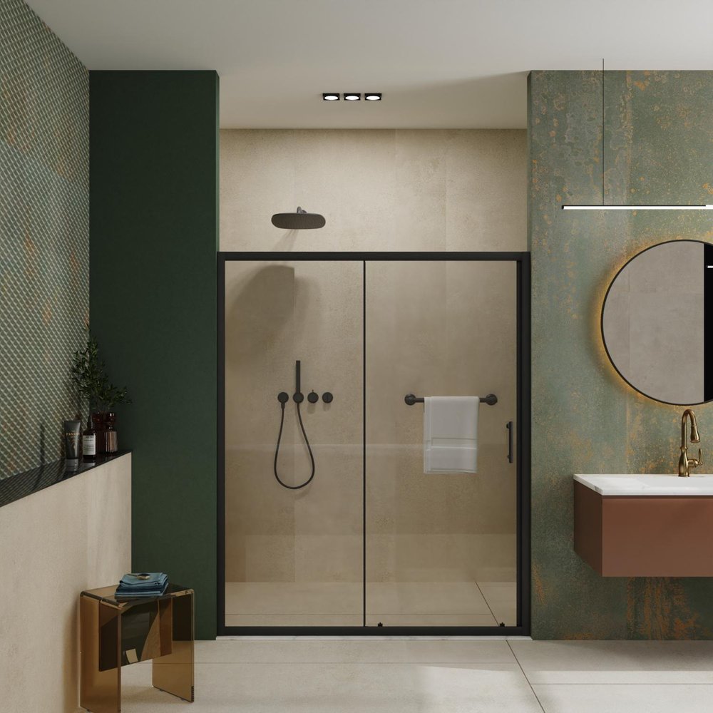 72" X 48" Aluminum And Tempered Glass Shower Door
