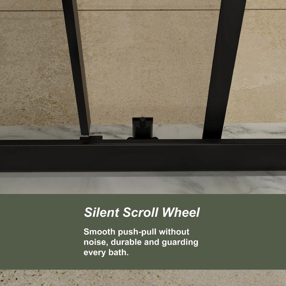 72" X 48" Aluminum And Tempered Glass Shower Door
