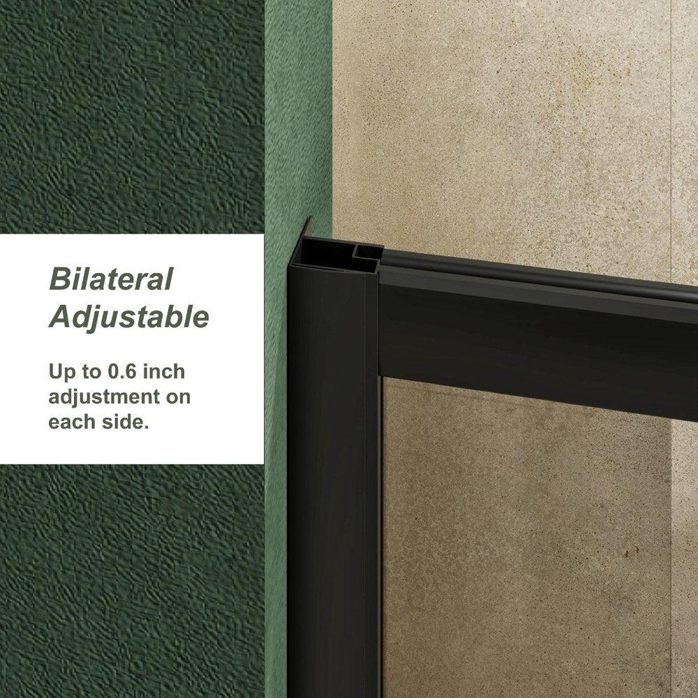 72" X 48" Aluminum And Tempered Glass Shower Door